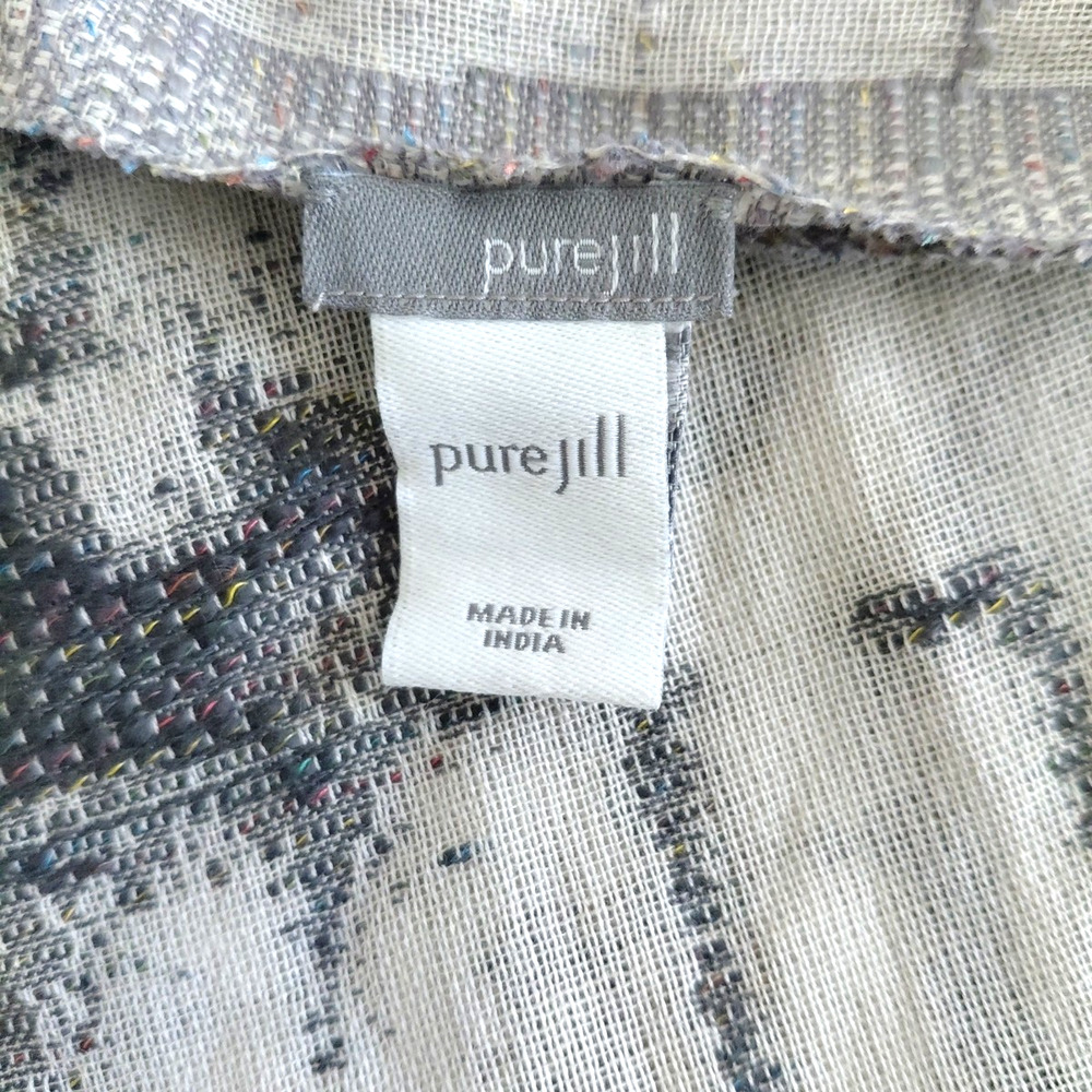 J. Jill Pure Jill Cotton Cream Gray Pink Geometric Confetti Infinity Scarf Chic - Picture 6 of 7